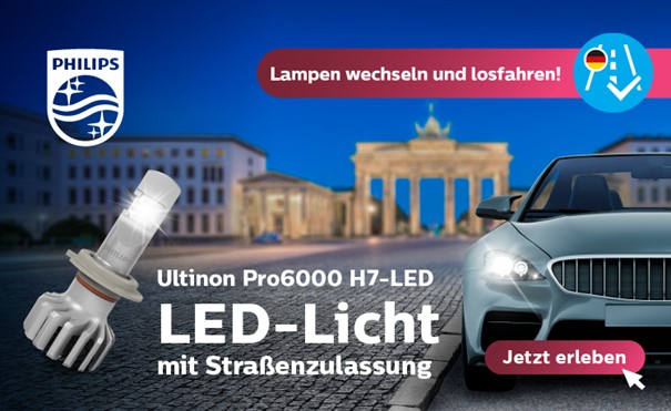 Philips Ultinon Pro6000 H7 LED Bis zu 230% helleres Licht mit