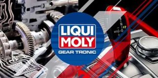 Banner von Liqui Moly mit Logo und Fahrzeugtechnik