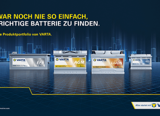 Batterien von VARTA in Silber, Gold, Orange, und Blau.