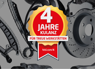 4 Jahre Kulanz – für angemeldete freie Werkstätten. Zusätzlicher Sicherheit nach dem Teilekauf.